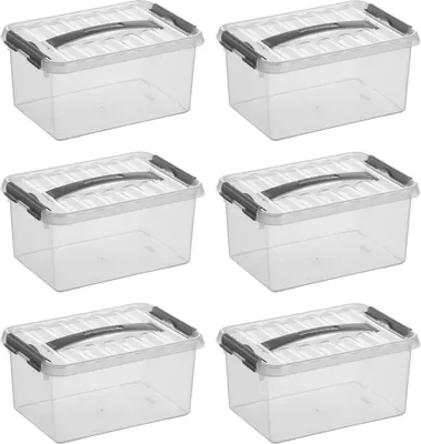 Immagine prodotto di Sunware Q-line box trasparente/grigio 6 litri - Set di 6 pezzi