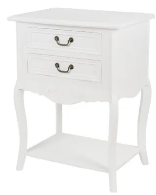 Produktbild von Casa Padrino Landhausstil Shabby Chic Beistelltisch mit 2 Schubladen Antik Weiß 55 x 40 x H. 73 cm - Landhausstil Möbel