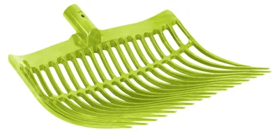 Produktbild von horizont Schwedengabel hellgrün, aus stabilem Kunststoff, 40 cm breit, 18 Zinken, Heugabel für Pferd, Hof und Stall, Dunggabel ohne Stiel, Mistgabel, Bollengabel