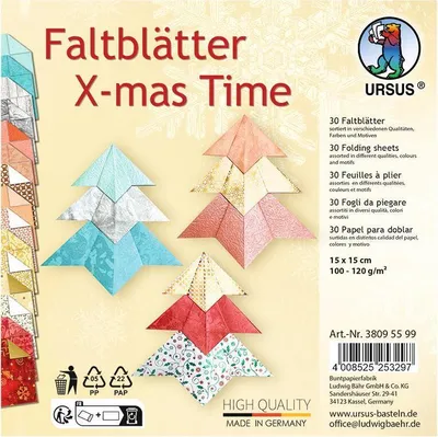 Produktbild von URSUS Faltblätter X-mas Time 15x15cm