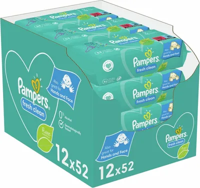 Image de Lingettes Pampers Fresh Clean - 12 x 52 lingettes