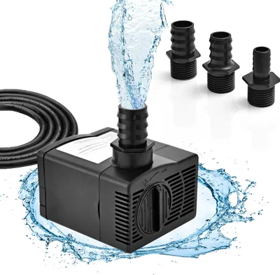 Produktbild von GOPLUS Mini Wasserpumpe 30W, 1450 L/H Aquariumpumpe mit 2,5 m maximaler Sprühhöhe, 1,83 m Netzkabel, 3 Düsen, Teichpumpe Tauchpumpe Brunnenpumpe für Aquarium, Brunnen (10 x 8 x 7,5 cm-30W)