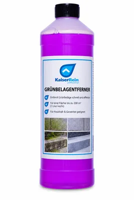 Produktbild von KaiserRein Profi Grünbelagentferner Moosentferner Algenentferner extrem ergiebiges Konzentrat 1L ergibt 10 L (für bis zu 150 m²) Grünspan-Entferner, Terrasse, Fassade, Beton, Stein