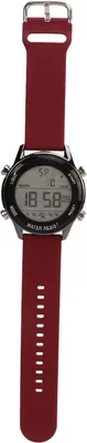 Produktbild von Digitale Chronographenuhr WR50M, wasserdicht, leuchtend, großer Bildschirm, Outdoor-Sport für Herren, Weinrot