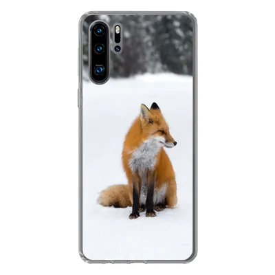 Produktbild von MuchoWow® Handyhülle Schutzhülle Hülle für Huawei P30 Pro Fuchs - Schnee - Winter Silikon Softcase Handy Hülle - Schutzdeckel