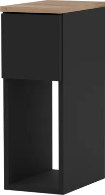 Image de Table de nuit 20x55x30cm - Table de nuit pour chambre à coucher - Commode de nuit avec tiroirs - Table d'appoint - Table de nuit pour chambre à coucher noir mat