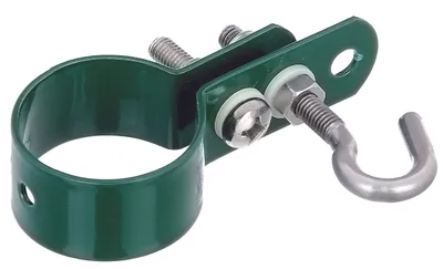 Produktbild von Alberts 855420 Schelle zur Befestigung von Geflechtspannstäben, Ø 38 mm, verzinkt, grün kunststoffbeschichtet, 10 Stück