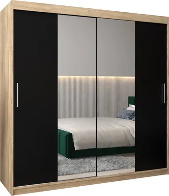 Produktbild von Kleiderschrank, Schiebetürenschrank Schlafzimmer, Schrank mit Spiegel TOKYO 1 200 cm