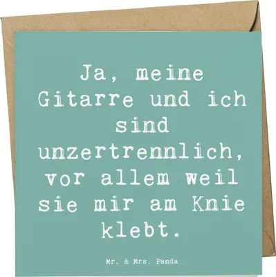 Produktbild von Mr. & Mrs. Panda Grußkarte Spruch Gitarre Freund - Meeresbrise - Geschenk, Abenteuer, Musikinstrument, Musiker, Klappkarte, doppelkarte, Akustik, Glückwunschkarte, Lernen