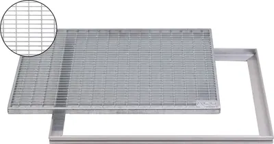 Produktbild von ACO 60x40cm Maschenrost MW 30/10 Gitterrost mit ALU Einbaurahmen Eingangsrost Schuhabstreifer