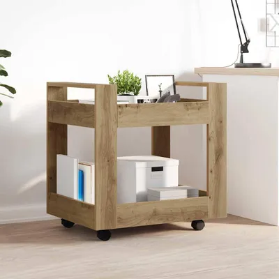 Image de Maison Exclusive - Chariot de bureau Chêne Artisan 60 x 45 x 60 cm Matériau dérivé du bois