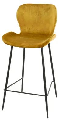 Immagine prodotto di Sgabello da bar FURNLUX Rondea giallo senape e nero 47 cm / Colore principale: giallo / Dimensioni: 47 x 99 x 51 cm