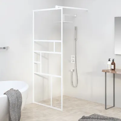 Produktbild von Cloris Designermöbel Duschwand für Walk-In Dusche 90x195 cm ESG-Glas Weiß 2024 Neu