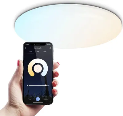 Image de HOFTRONIC - Plafonnier connecté rond 24W 2400lm Ø30cm RGBWW Wifi Bluetooth IP20