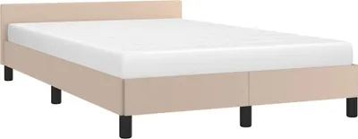Produktbild von vidaXL Bettgestell mit Kopfteil ohne Matratze Cappuccino 120x200 cm