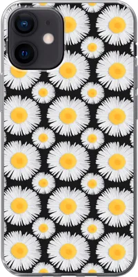 Produktbild von MuchoWow® Handyhülle Schutzhülle Hülle für Telefoonhoesje iPhone 12 Muster - Gänseblümchen - Blumen - Mädchen - Kinder - Kinder Silikon Softcase Handy Hülle - Schutzhülle