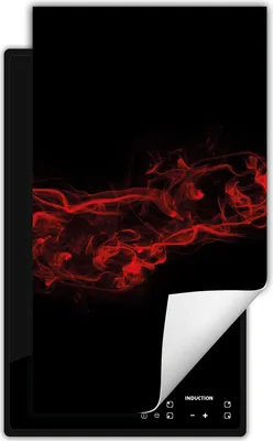 Produktbild von DarHaus Herdabdeckplatte 1 teilig 30x52 cm Anti Rutsch Matte Aufrollbar, schwarz - rot