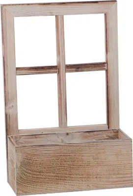 Produktbild von UNUS Holzfenster mit Pflanzbank Dekoration Altholz 1 Stück Deko Holz bepflanzen