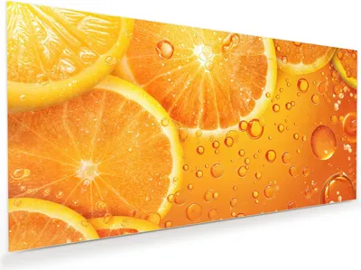 Produktbild von Glasbild 80x40cm in XXL für Wohnzimmer, Schlafzimmer Motiv Erfrischende Orange