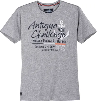 Produktbild von Redfield XXL T-Shirt grau melange Frontprint Anker