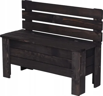 Obrázok produktu pre STOLMAK Záhradný drevený box 111 l 71x54x29 cm čierny, masívna borovica, box na podušky, úložná lavica