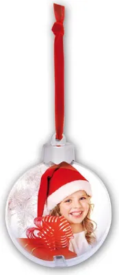 Produktbild von ZEP Weihnachtskugel mit Foto 10 x 10 cm, Weiß, 10 cm