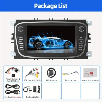 Immagine prodotto di Autoradio - Sistema multimediale - Autoradio - Radio 2-DIN - Navigazione Android 14 - Schermo touchscreen HD da 7 pollici