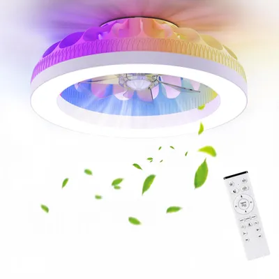 Produktbild von Deckenventilator mit Beleuchtung, LED 3CCT, RGB, dimmbar, Deckenlüfter mit Licht, Leiser Deckenventilator mit Fernbedienung,Timer,Memoryfunktion