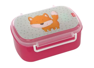 Immagine prodotto di sigikid Lunchbox Fuchs, Brotdose, Vesperdose, Früchstücksdose, Kinder, Kunststoff, Blau / Pink, 25169