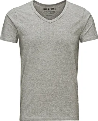Produktbild von Jack & Jones Herren T-Shirt Basic V-Ausschnitt 12059219, Größe:XL, Farbe:Grau