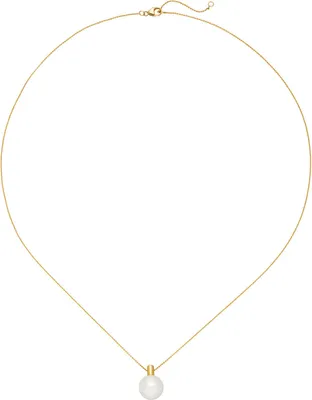 Produktbild von Collier Halskette mit Süßwasser Perle Anhänger aus 750 Gold Gelbgold 42-45cm