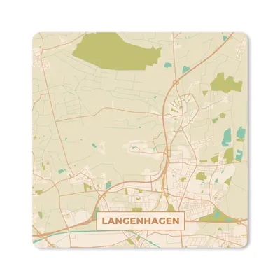 Produktbild von MuchoWow® Mauspad Mousepad Langenhagen - Stadtplan - Vintage - Karte 20x20 cm - Mousepads - Maus Mat - Pad - Mausunterlage - Desk Mat - Bureauartikeln