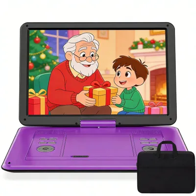 Produktbild von 17.5" Tragbarer DVD-Player Mit 15.6" HD-Schwenkbildschirm Für Das Auto Mit Autoladegerät 6 Stunden Wiederaufladbare Batterie Wiedergabe mit Handtasche