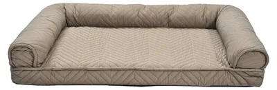 Produktbild von Dehner Lieblinge Kuschelbett Elsa L, eckiges Hundebett, 68.5 x 91.5 x 16.5 cm, Polyester, taupe