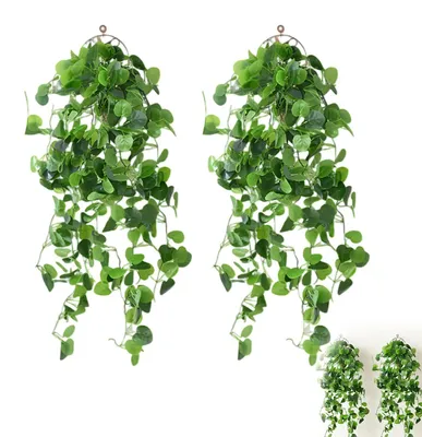 Künstliche Hängepflanze 2er Set, 105 cm, dichte Blätter, UV-beständig