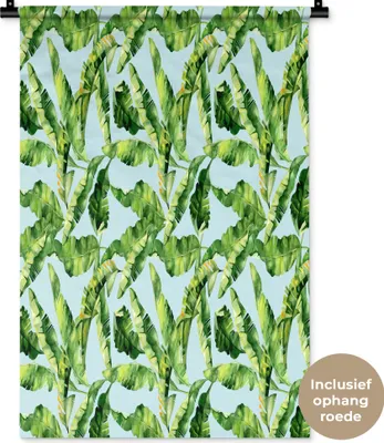 Produktbild von MuchoWow® Wandteppich Wandbehang Vintage - Blätter - Muster 60x90 cm Tapisserie Dekoration Wandtuch - Foto-Teppich - Abwaschbar