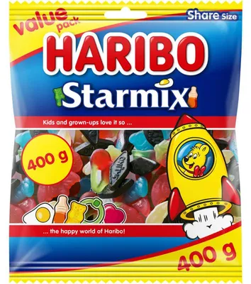 Obrázek produktu pro Haribo Starmix 400g – barevná směs ovoce a lékořice, klasika