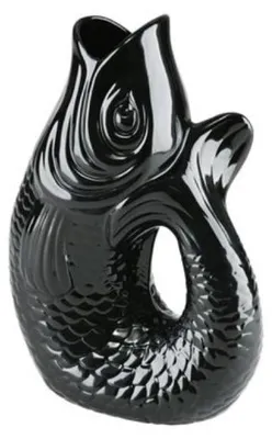 Produktbild von Gift Company Vase/Karaffe Monsieur Carafon Fisch Schwarz (25cm)