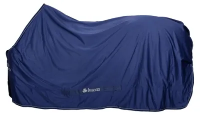 Produktbild von Bucas Shamrock Power 100 geeignet als Abschwitz-, Transport- oder leichte Stalldecke, Farbe:Navy/Silver, Größe:145