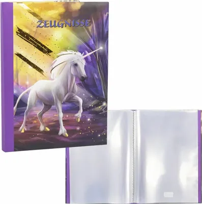 Produktbild von Idena Zeugnismappe Einhorn 12 Hüllen DIN A4