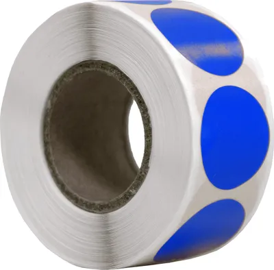 Produktbild von DULA runde Etiketten, Blau, 20 mm, 500 Stück auf Rolle, Verschlusssiegel