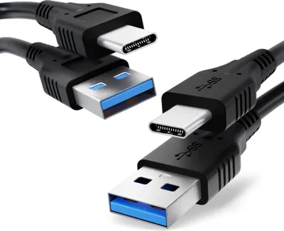 Produktbild von 2x CELLONIC USB Kabel (LANGER STECKER, 1m) kompatibel mit Blackview BV9900 BV9800 Pro BV9700 Pro BV6800 Pro BV6300 Pro Smartphone, Handy Ladekabel USB C auf USB A 3.1 Gen 1 Datenkabel 3A schwarz PVC