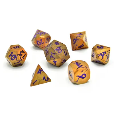 Produktbild von Glassstaff - Shattered Sigils Metal RPG Dice Set - CritStones Dice