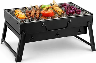 Zdjęcie produktu dla Grill węglowy turystyczny ogrodowy WALIZKA przenośny składany BBQ