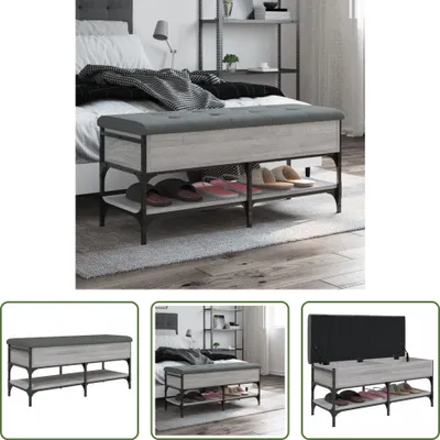 Obrázek produktu pro The Living Store Lavice na boty Grey Sonoma 102x42x45 cm Materiál na bázi dřeva