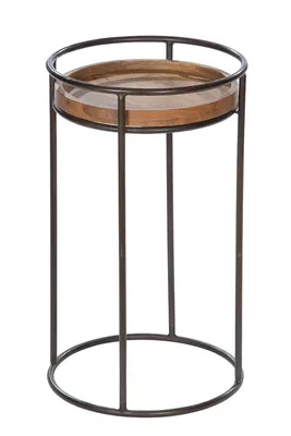 Produktbild von Gilde Beistelltisch rund Platte aus Mangoholz, Gestell pulverbeschichtet H= 60,0 cm Durchm. 35,0 cm 42114