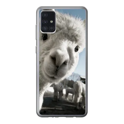 Produktbild von MuchoWow® Handyhülle Schutzhülle Hülle für Samsung Galaxy A52 5G Alpaka - Weiß - Tier Silikon Softcase Handy Hülle - Umschlag