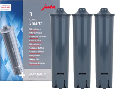 Produktbild von JURA CLARIS Smart+ - Water filter - Jura - D4 - D6 - D60 - E4 (EA) - E6 (ab 2015) - E6 (EA) - E6 (EB) - E60 (ab 2015) - E8 (2015) - E8 (2018) - E8... - 40000 ml - 3 pc(s) - 146 mm
