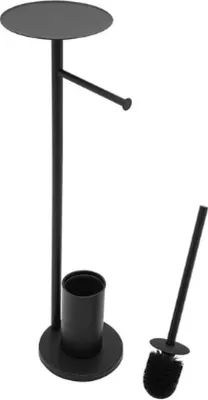 Produktbild von Schwarze Toilettenborstelhalterung mit Papierspender und Ablage