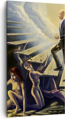 Produktbild von Bild auf Leinwand - Leinwandbild - Abstraktion schwarze Wolke Dunkelheit - 45x80cm - Wand Bild - Wanddeko - Leinwanddruck - Bilder - Kunstdruck - Leinwand bilder - Wandkunst - PA45x80-0502